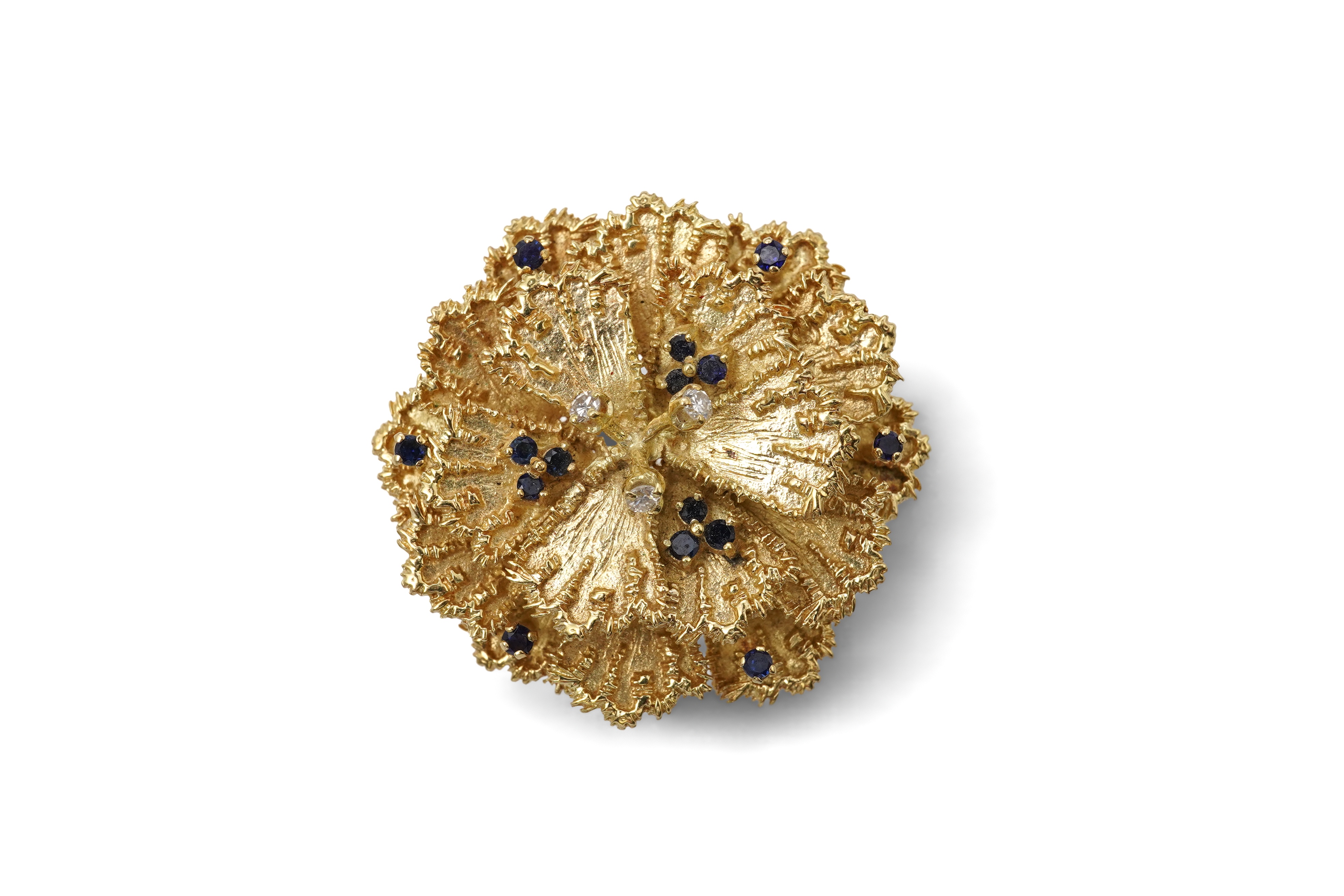 Ben Rosenfeld, a gold, sapphire and diamond brooch, 1970s